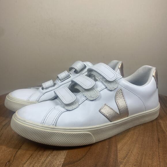 Veja Recife White Platine Womens White Bronze Size 5 Chromefree Leather Shoes - Picture 2 of 9